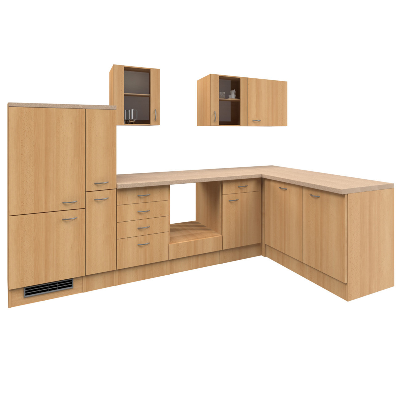 Winkelküche NANO - Buche - 310x170 cm
