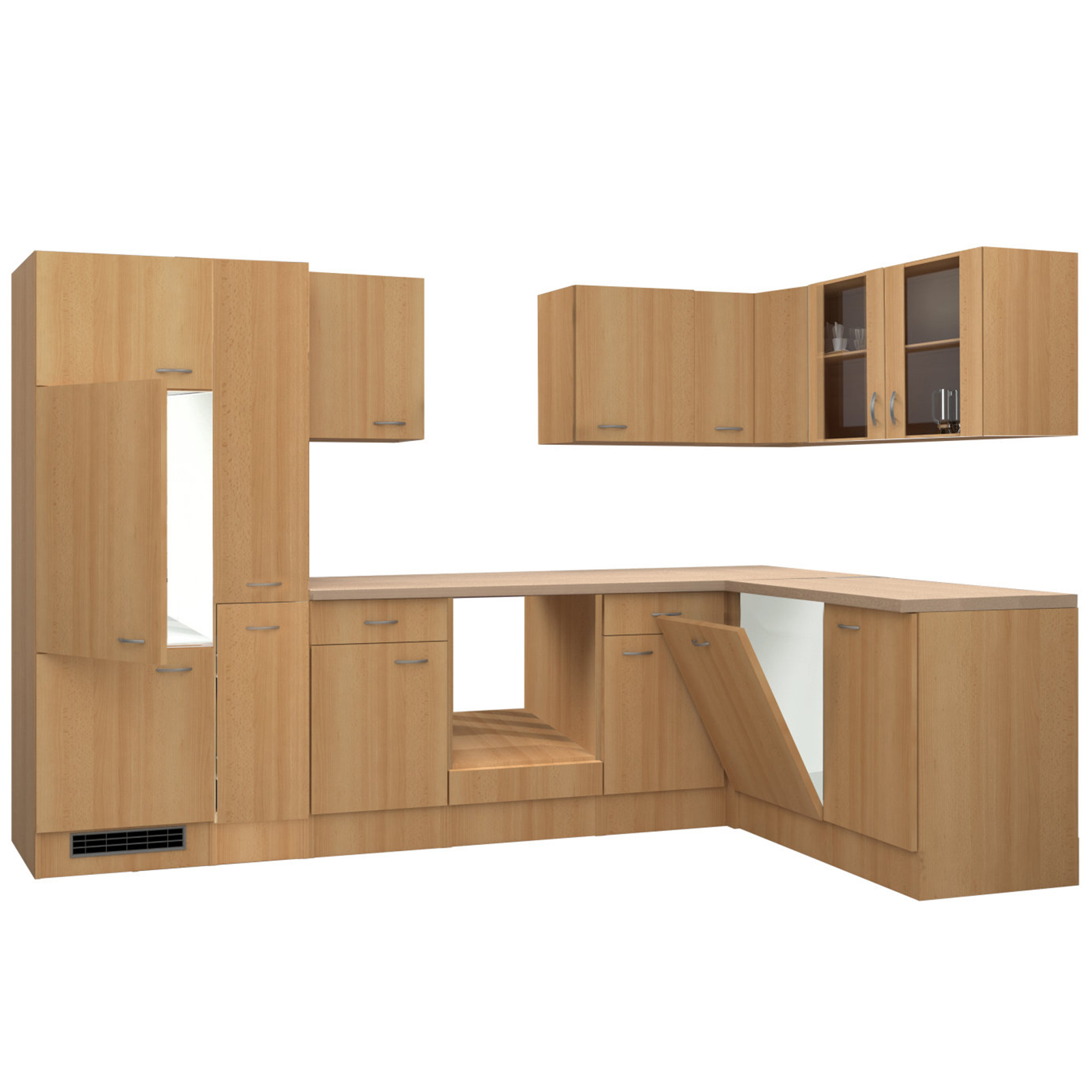 Winkelküche NANO - Buche - 310x170 cm