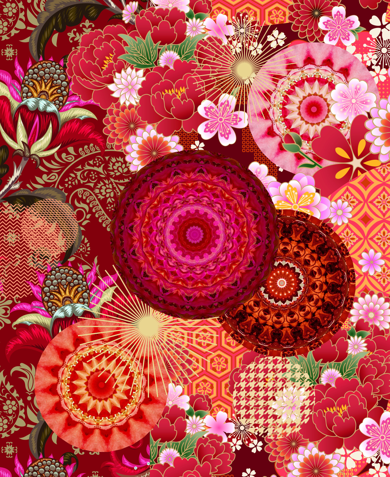 Wohndecke - bunt - floral - 130x160 cm
