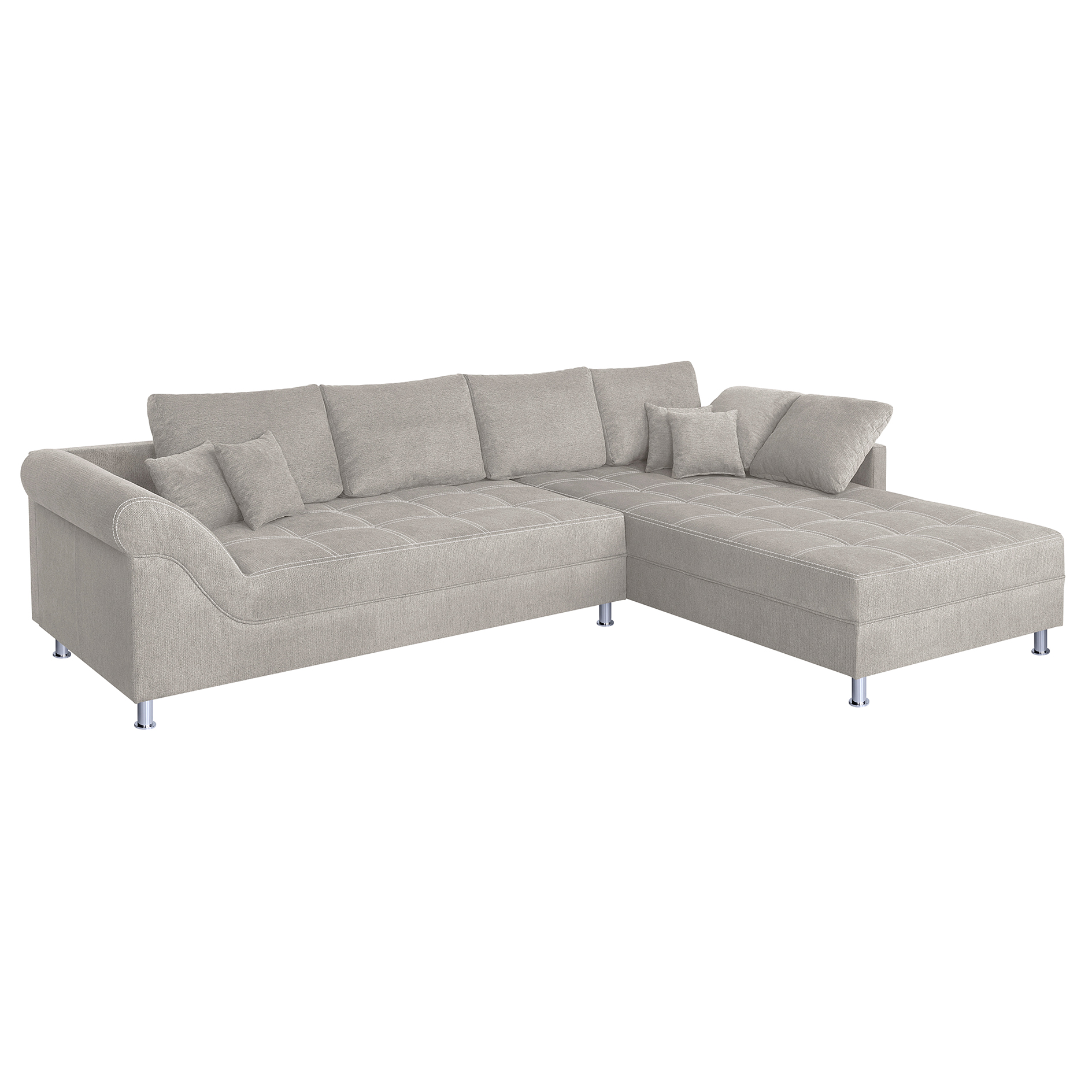 Wohnlandschaft - beige - Federkern - beidseitig montierbar