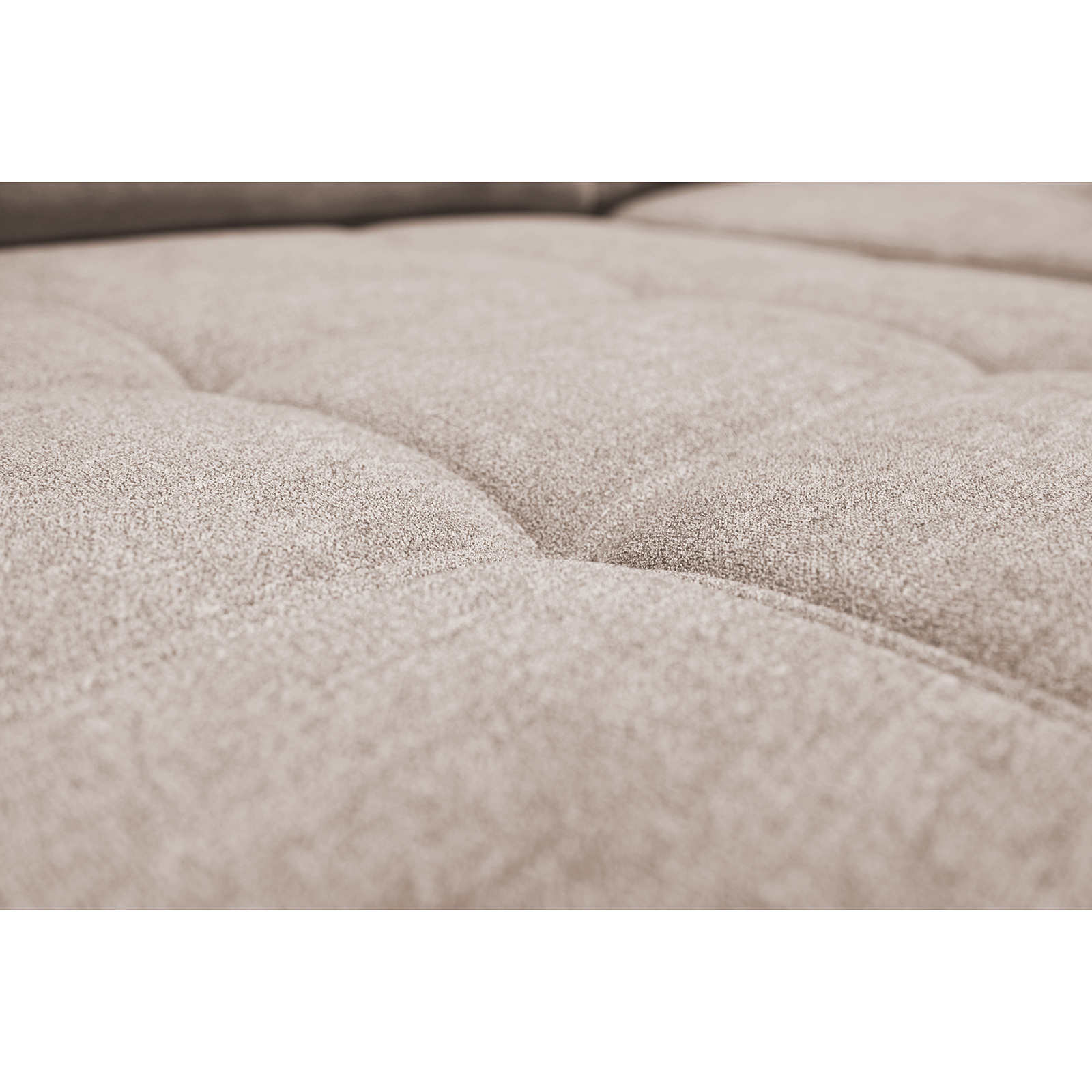 Wohnlandschaft - beige - mit Liegefunktion und Staukasten - Ottomane rechts