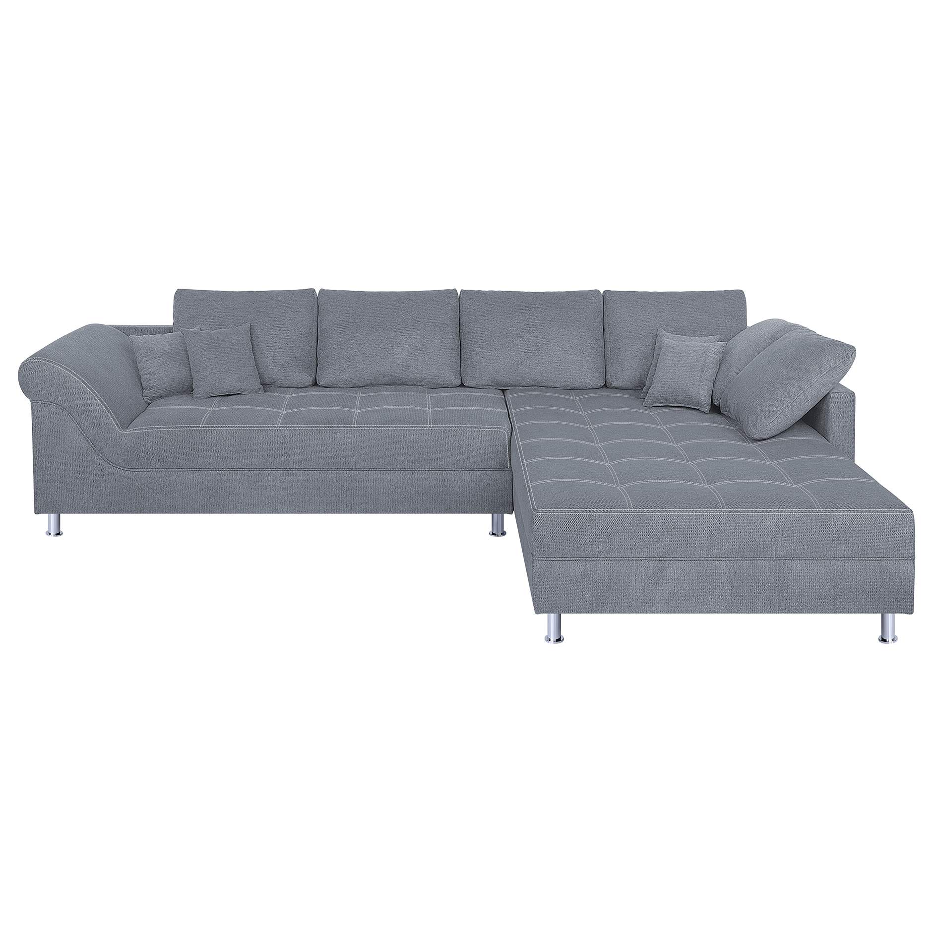 Wohnlandschaft - grey - Federkern - beidseitig montierbar