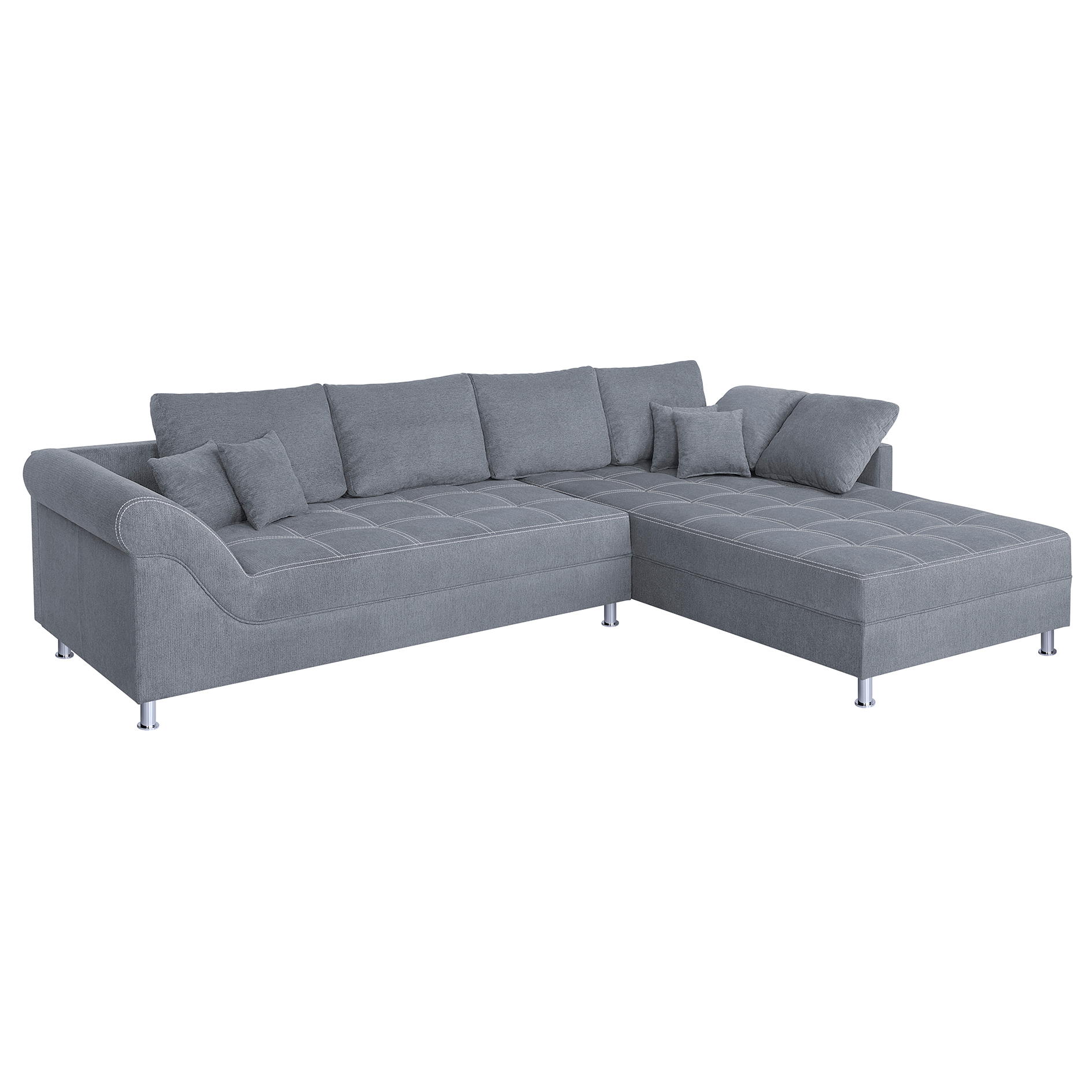 Wohnlandschaft - grey - Federkern - beidseitig montierbar