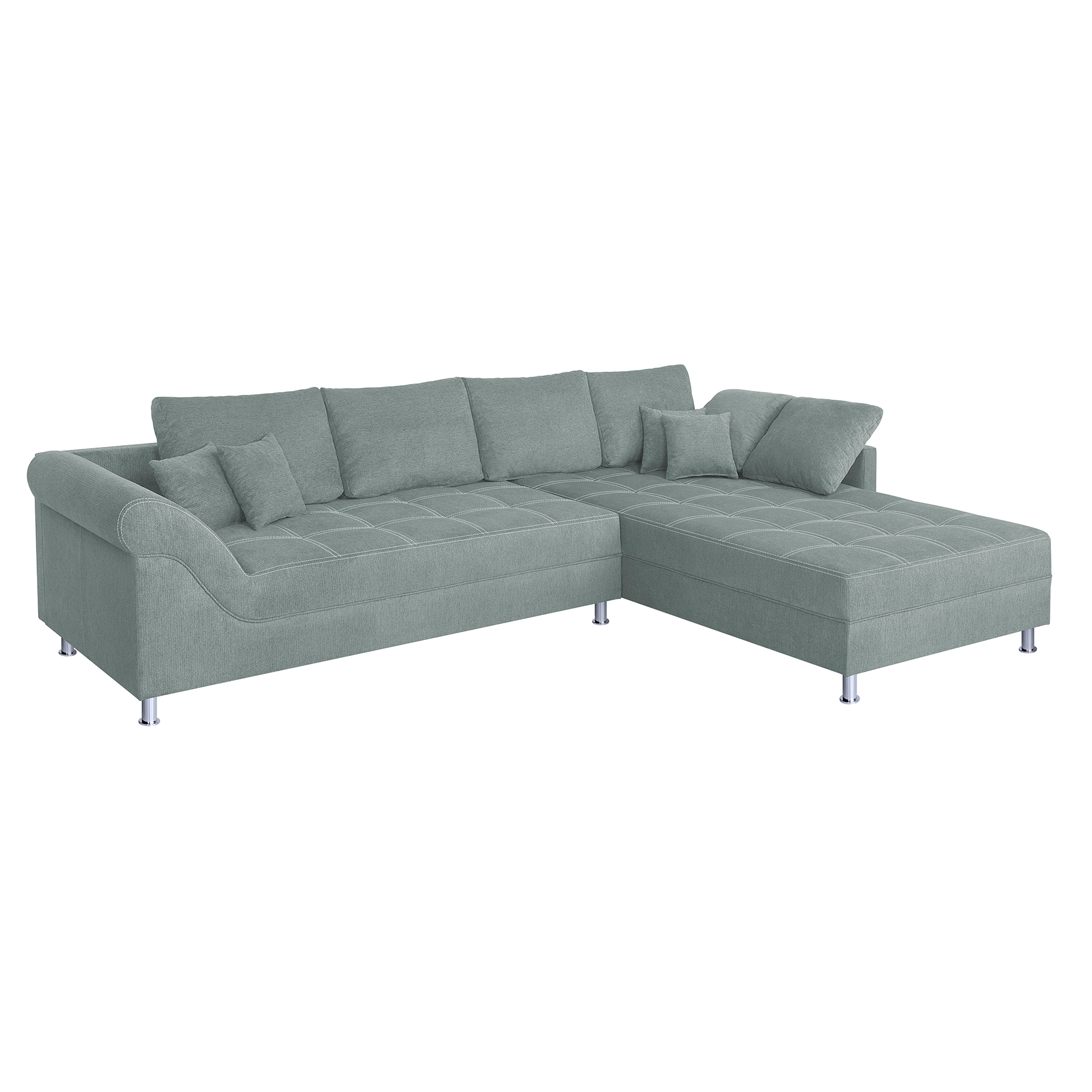 Wohnlandschaft - ice blue - Federkern - beidseitig montierbar