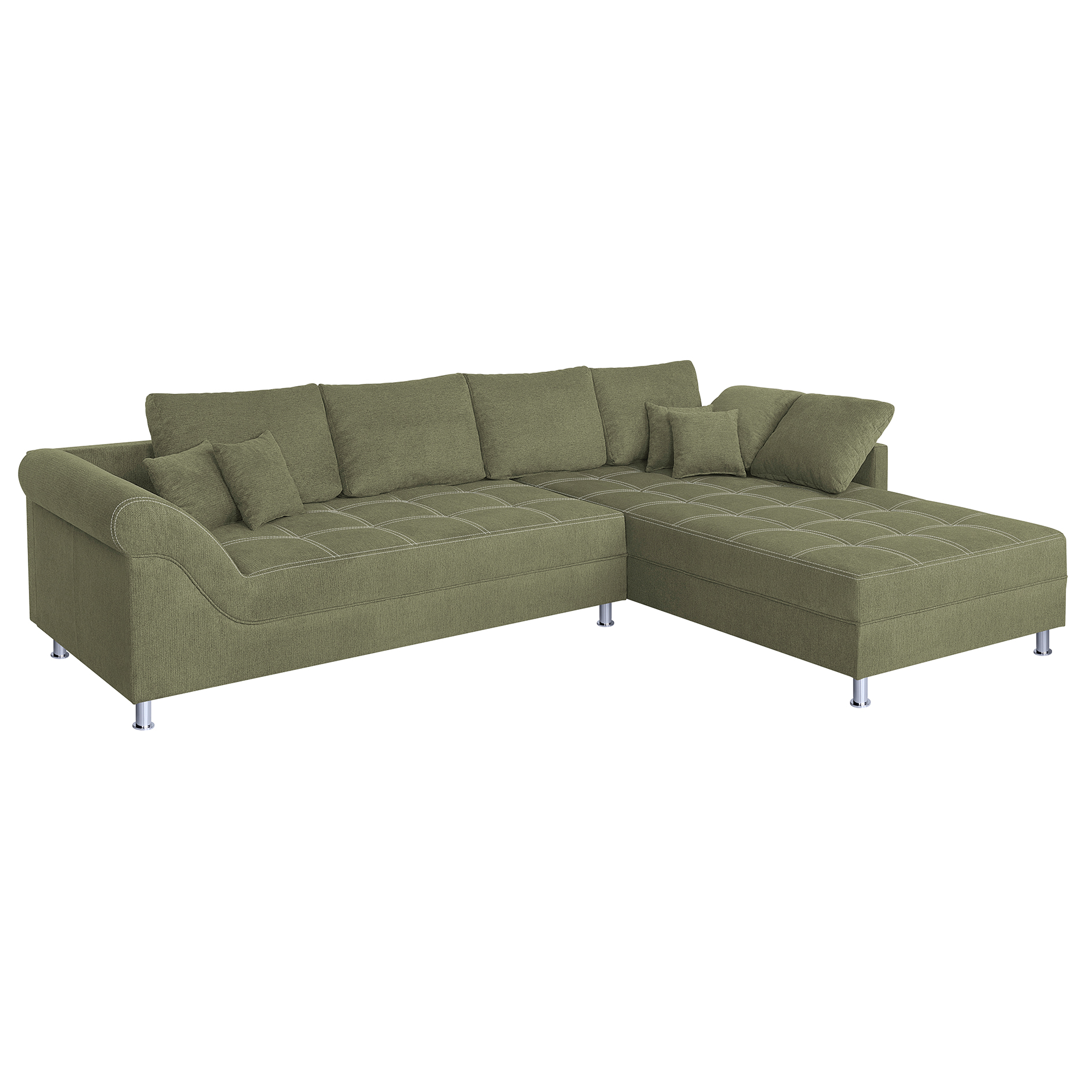 Wohnlandschaft - olive - Federkern - beidseitig montierbar