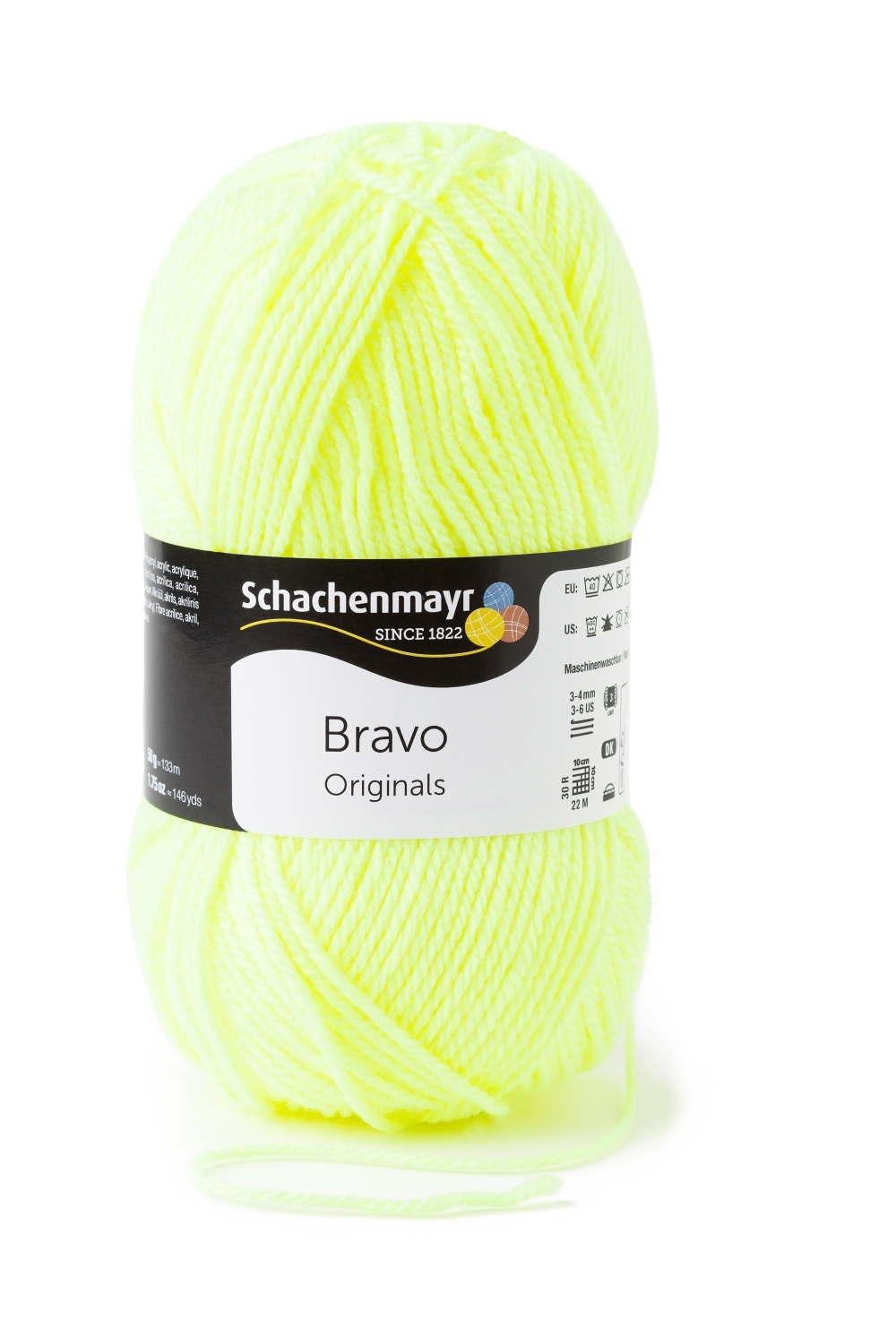 Wolle BRAVO - neongelb - 50g