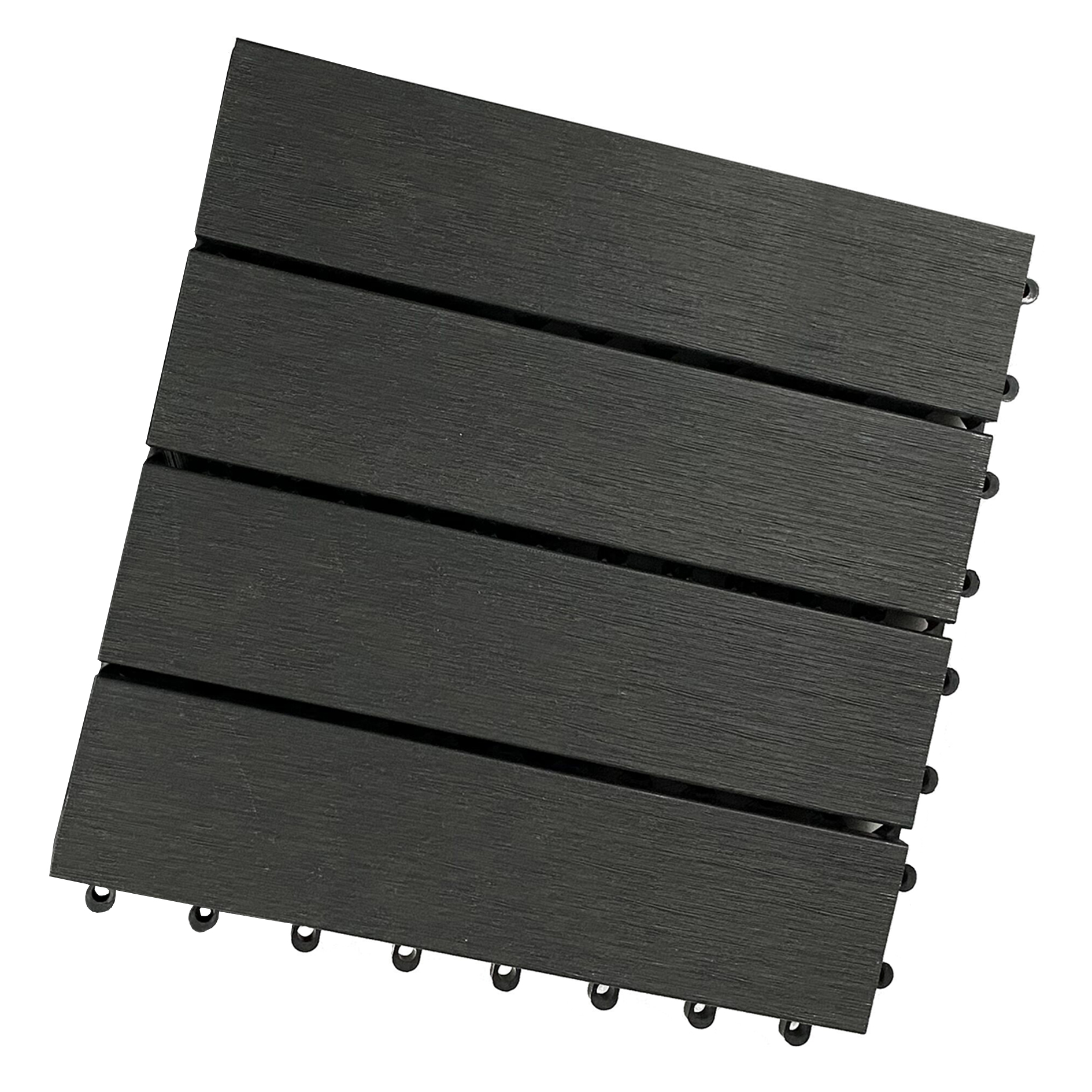 WPC-Fliese - anthrazit - Holzstruktur - 31,5x31,5 cm