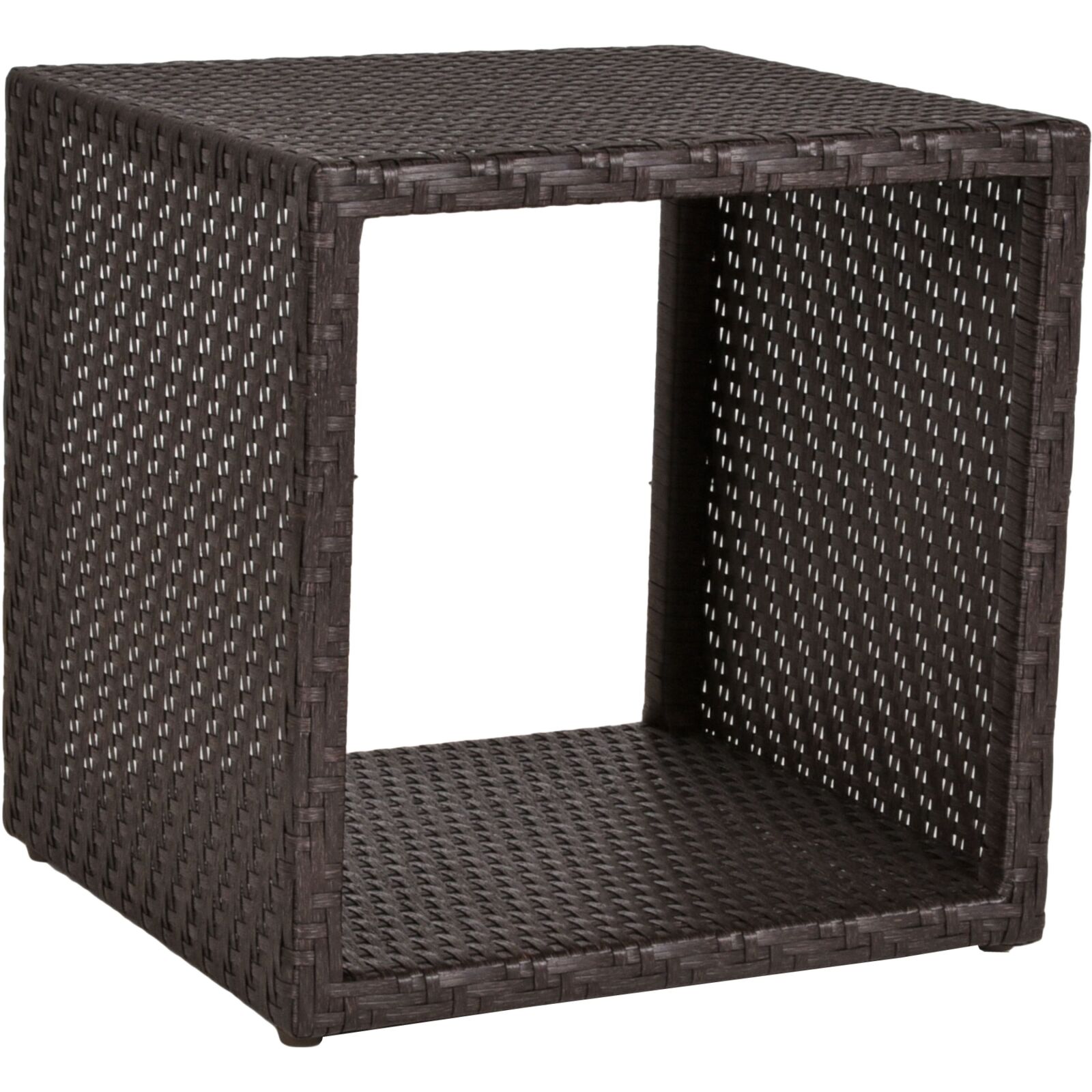 Würfelregal LIVINGSTON - schwarz - Kunststoffgeflecht - 46,5 cm