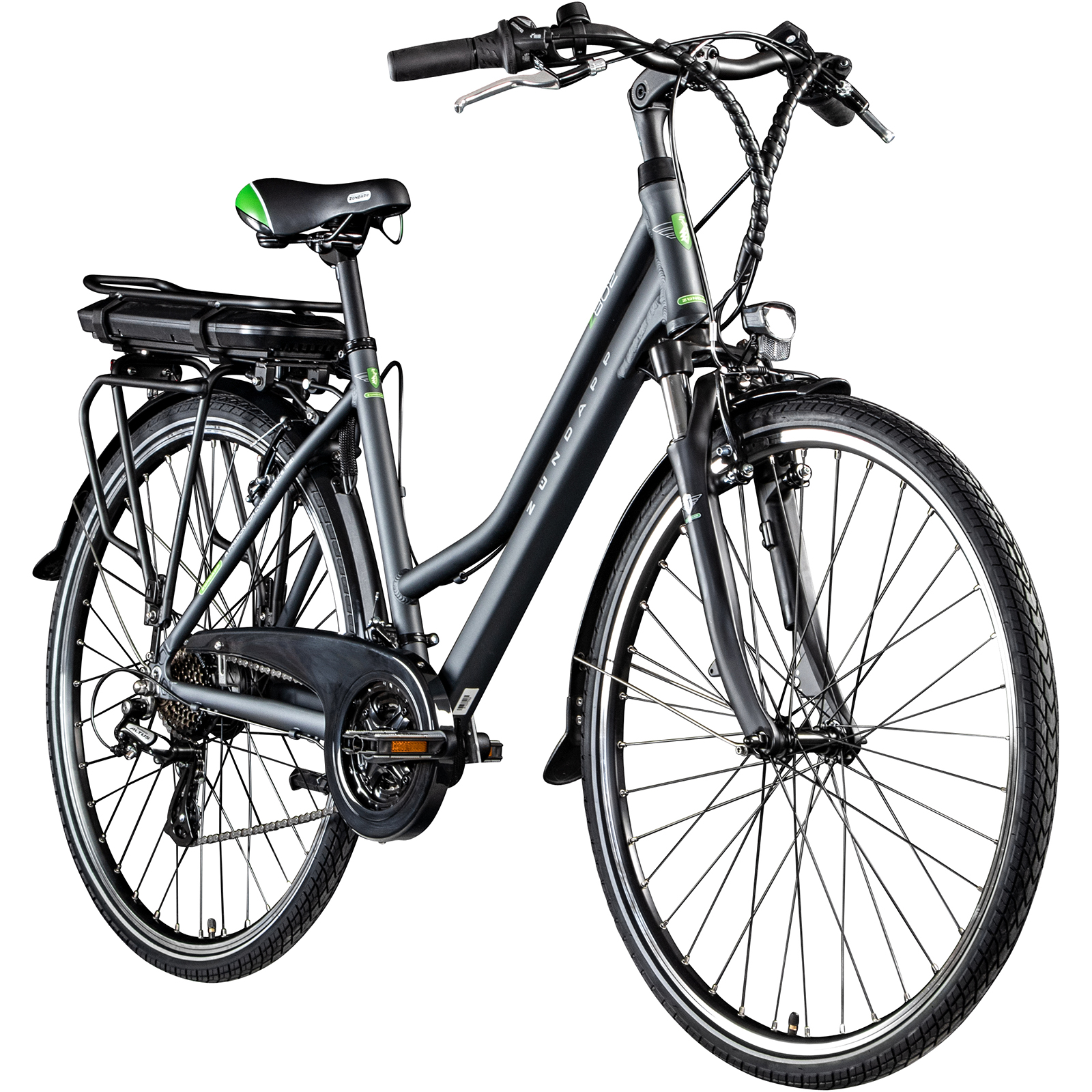 ZÜNDAPP E-Trekkingbike Damen Z802 - grau-grün - 28"