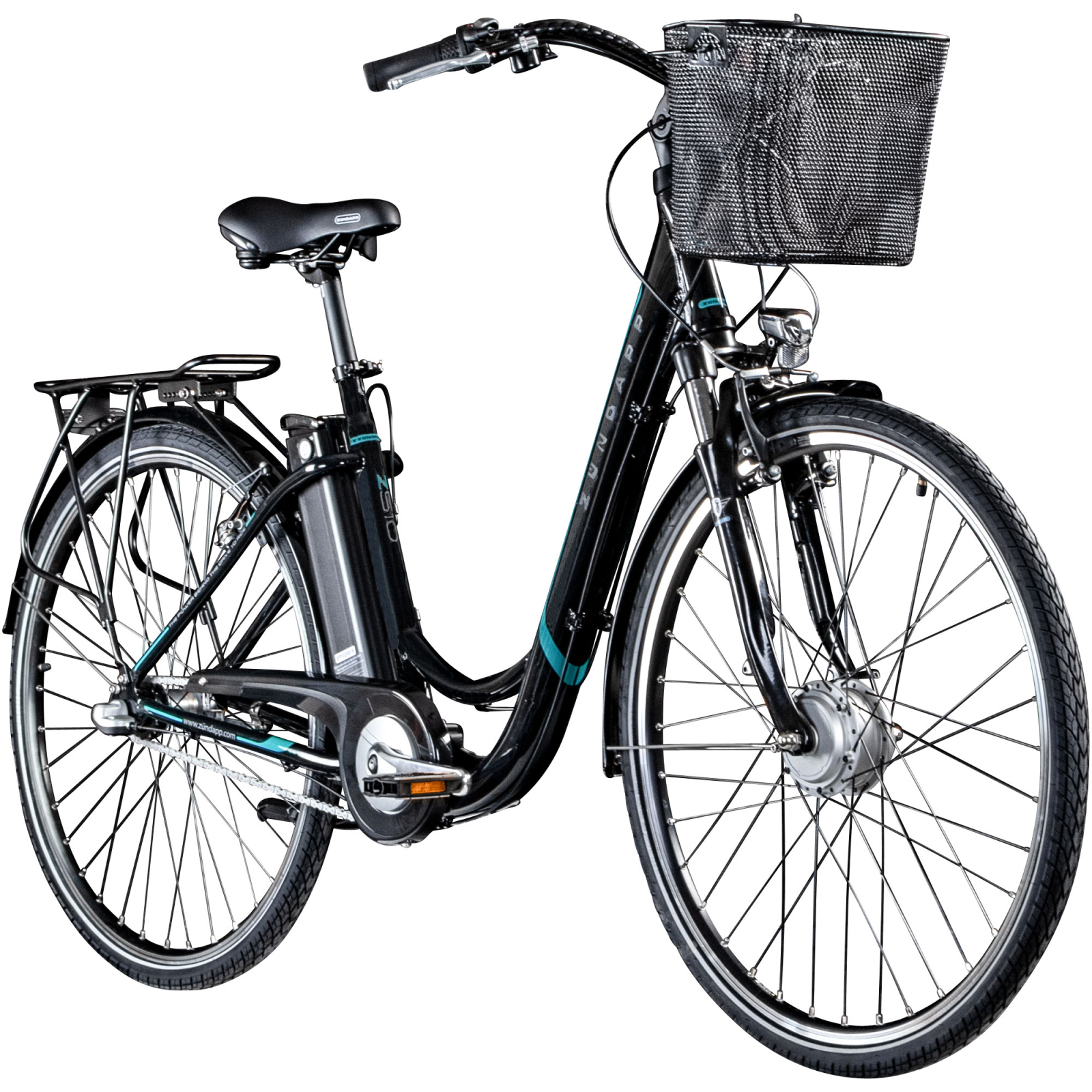 Zündapp Elektro Damenrad Z510 - schwarz-türkis - 48 cm Rahmenhöhe