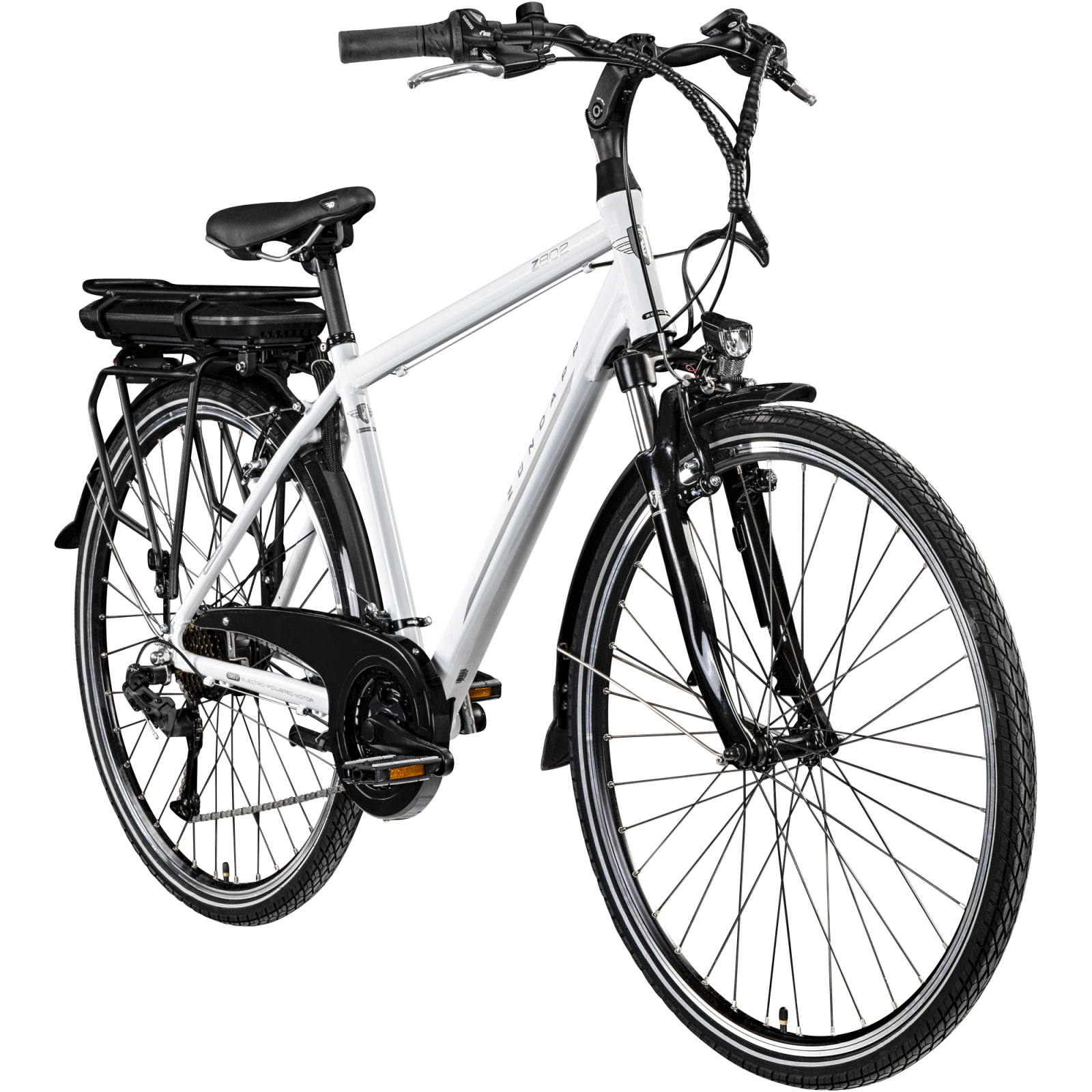 Zündapp Elektro Herren-Trekkingrad Z802 - weiß-grau - 48 cm