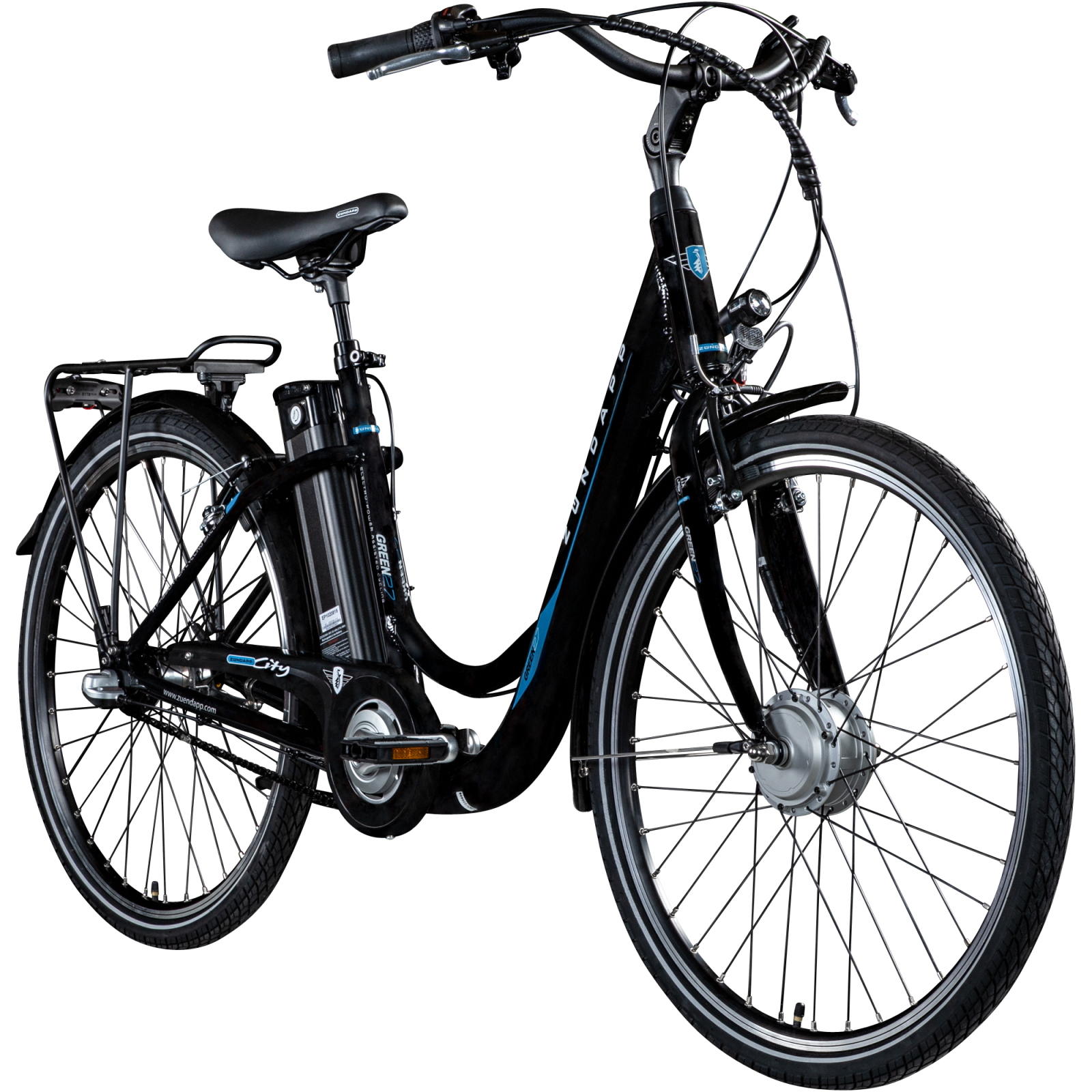 Zündapp GREEN 2.7 E-Citybike Unisex 26'' - schwarz-blau - 46 cm Rahmengröße