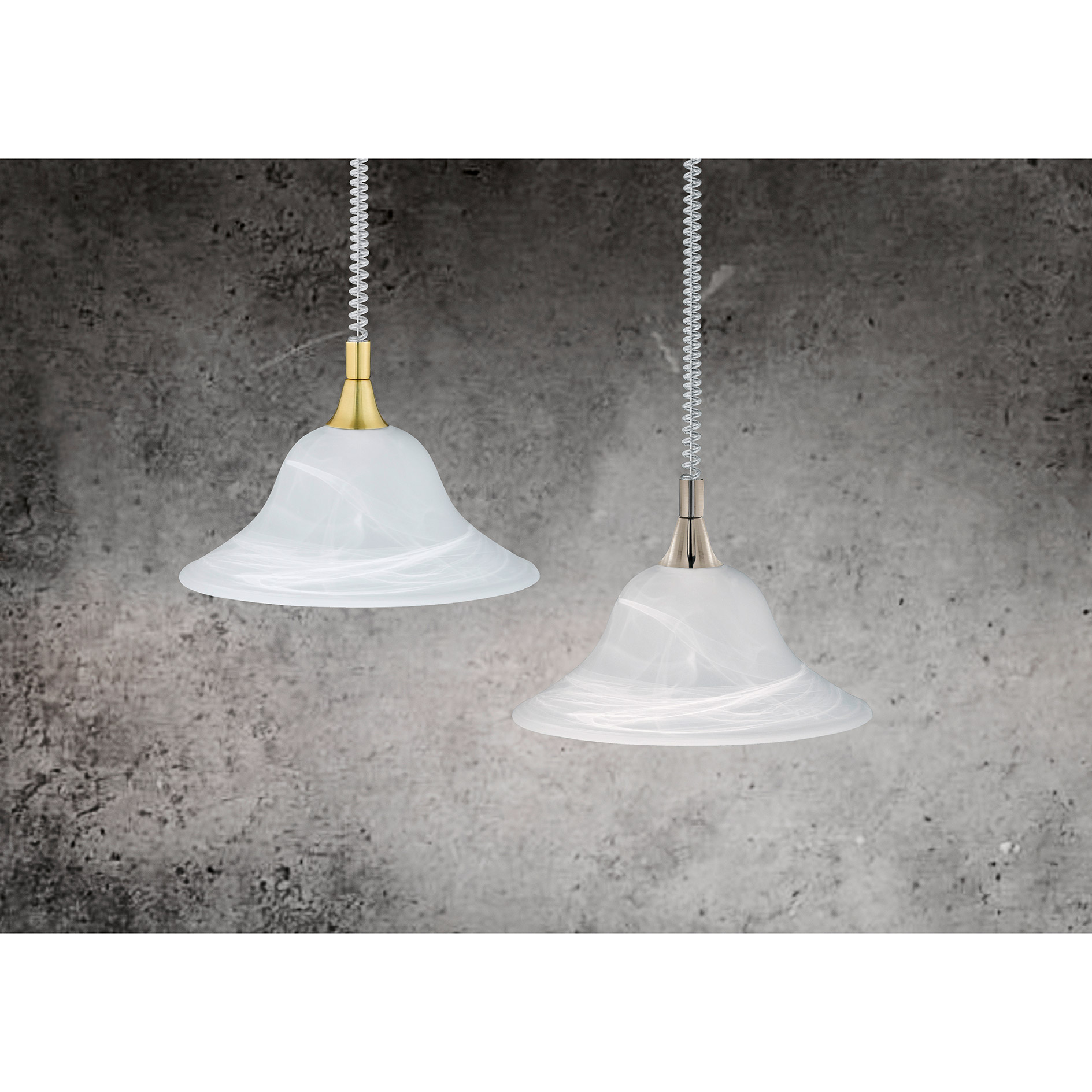 TRIO LED Deckenleuchte 'Romadour' – 20 Watt, Dimmbar, Nickel Matt, Weiß Gemusterter Glas-Schirm, Ø38 Cm