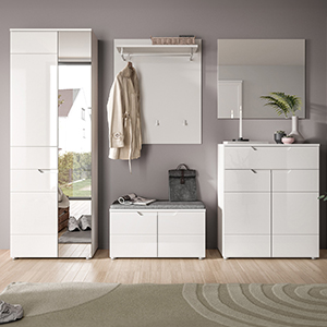 Garderobe weiß Hochglanz