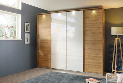 Schwebetürenschrank Eiche