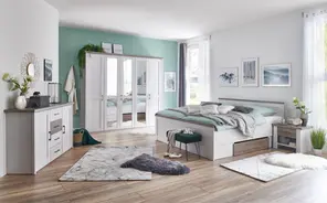 Schlafzimmer Pinie weiß-Trüffel