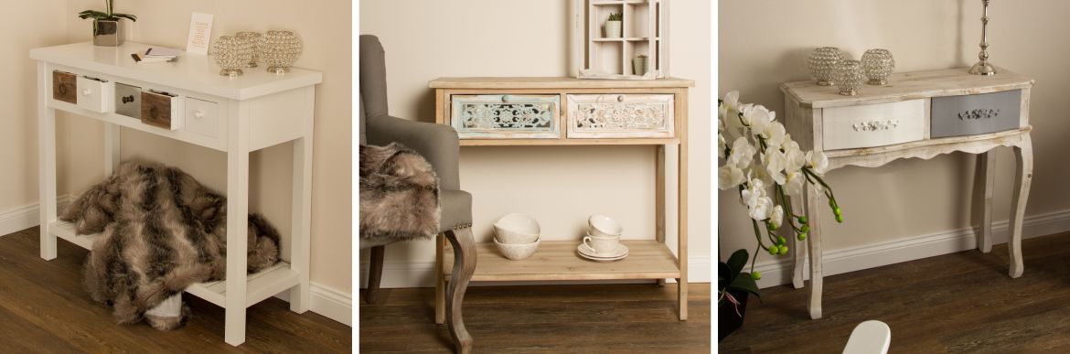 weiße Konsolentische