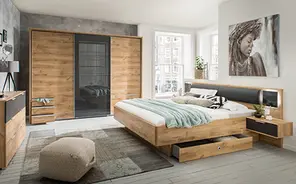 Schlafzimmer Planken Eiche-graphit